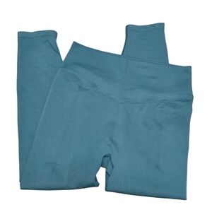 PINK Victoria's Secret Sage Green Leggings With Ribbed Waist Size Large